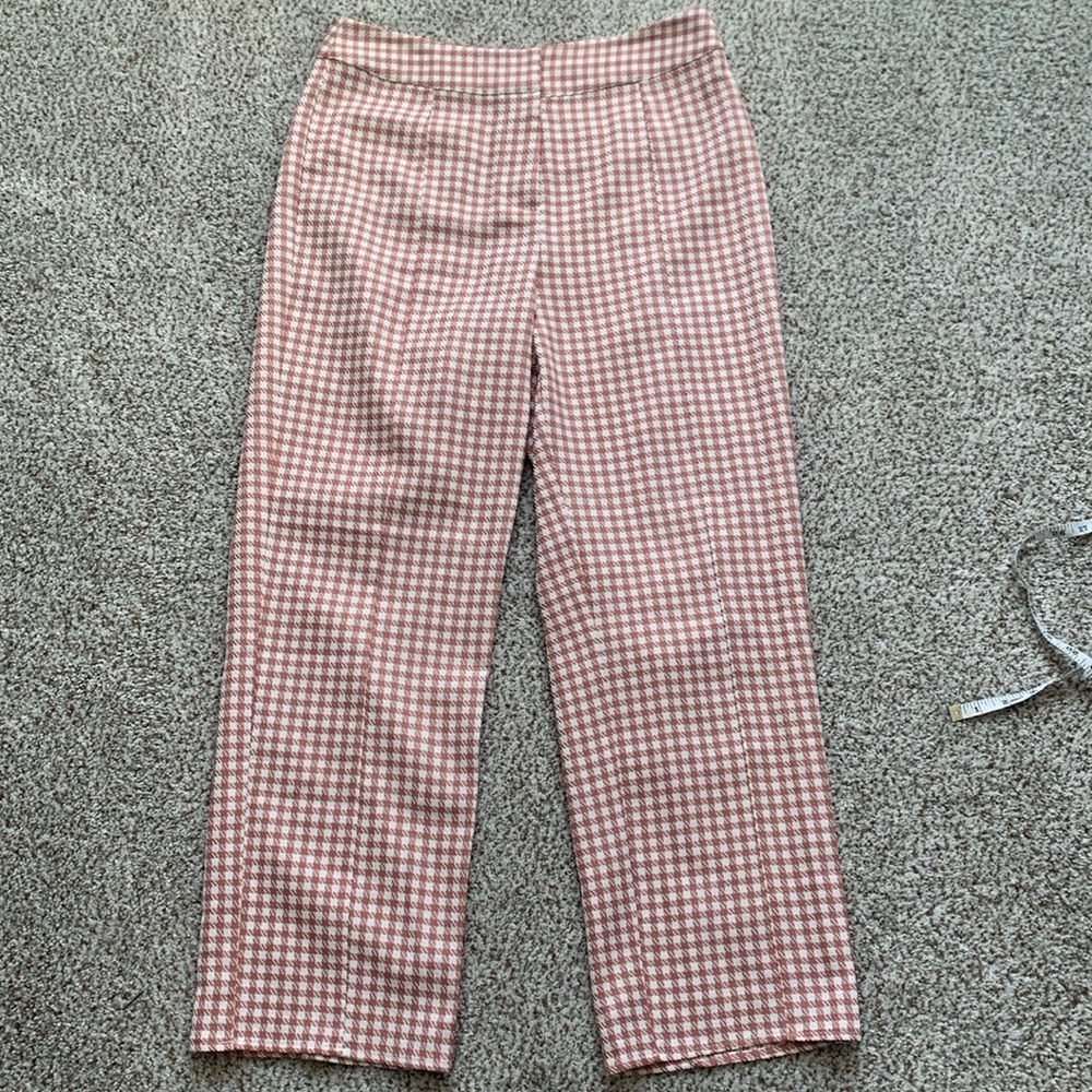 Lulus pink gingham pants, size large